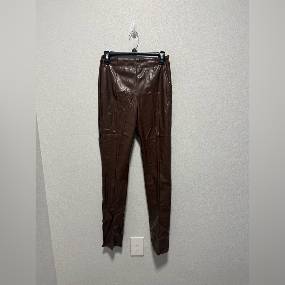 SBetro Chocolate Brown Faux Leather Pants Size Small